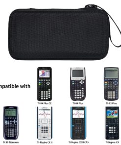 co2CREA Hard Case Compatible with Texas Instruments TI-84 Plus CE/TI-84 Plus/TI-Nspire CX II CAS/TI-Nspire CX II/TI-83 Plus/TI-89 Titanium/TI-85 / TI-86 Color Graphing Calculator, Black All Black Case 11 81Mo64mXaL