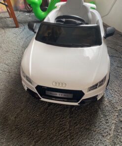 Costzon Kids Ride On Car, 12V Licensed Audi TT RS, Battery Powered Electric Ride On Vehicle w/Parental Remote Control, MP3, Lights, Horn, Opened Doors, High/Low Speeds, White 41 81Mp1bmw7pL