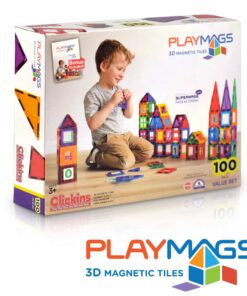 Playmags 100-Piece Magnetic Tiles Building Blocks Set, 3D Magnet Tiles for Kids Boys Girls, Educational STEM Toys for Toddlers… plain 29 81MpQLro4hL