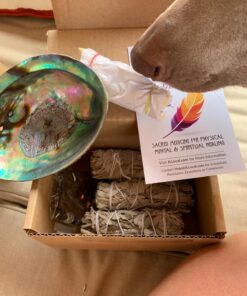 3 White Sage Smudge Gift Kit - Abalone Shell, Feather, Stand, Instructions & More - Smudging, Cleansing, Healing & Stress Relief Standard with Feather, Stand & Chakra Bracelet 30 81MpvPwOYLL 1