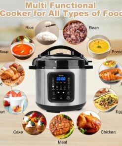 Electric Pressure Cooker: 6 Quart 9-in-1 Multi-Functional Built-in 11 Presets Programs Pressure Pot, Multi Cooker, Slow Cooker, Rice Cooker, Steamer, Sauté, Yogurt Maker, Warmer & Sterilizer 6 Quarts 30 81MqVJ6kGWL