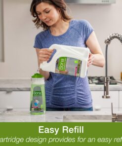 Bona Multi-Surface Hard Floor Cleaner Spray Mop Cartridge - 34 fl oz - Unscented - Refillable - Residue-Free Floor Cleaning Solution for Bona Spray Mops - Stone, Tile, Laminate, and Vinyl Floors 34 Fl Oz (Pack of 1) 18 81Mquf8WHL
