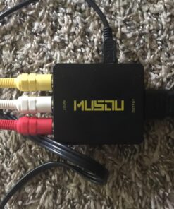 Musou RCA AV Composite to HDMI Video Audio Converter Adapter Mini RCA to HDMI Box Support 1080P for TV/PC/PS2/Blue-Ray DVD,Black AV to HDMI 25 81Mr1rXIN1L