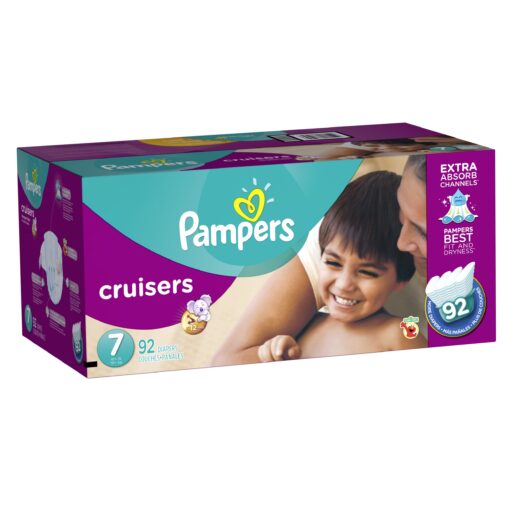 Pampers Cruisers Disposable Baby Diapers,Economy Pack Plus, Size 7, 174 Count 92