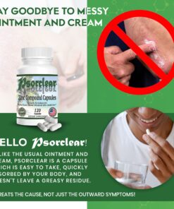 Psorclear-Psoriasis & Eczema Relief | A Proven Effective and All-Natural Product for Psoriasis Eczema & Rosacea Relief That Works - Rated One of The Best (120 Count Bottle) 14 81MtyEnuAL