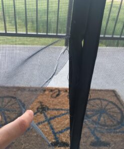 MAGZO Magnetic Screen Door Fit Door Size 38 x 99 Inch, Screen Size 40" x 100" Fiberglass Mesh Curtain Middle Opening Screen with Full Frame Hook&Loop-Gray Grey 26 81Mu9DgD62L