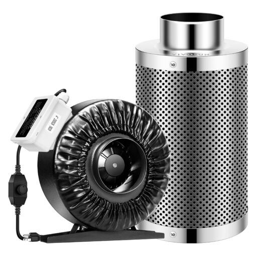 VIVOSUN Ventilation Kit 6 Inch 440 CFM Inline Duct Fan with 6" x 18"Carbon Filter Odor Control System with Australia Virgin Charcoal for Grow Tent Ventilation Z6 w/ carbon filter