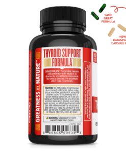 Zhou Thyroid Support Complex with Iodine Supplement, Increase Energy, Fight Brain Fog with Vitamin B12, Iodine, Magnesium, Zinc, Selenium, No Soy, Gluten-Free, 30 Servings, 60 Caps 23 81MuTqkCmmL
