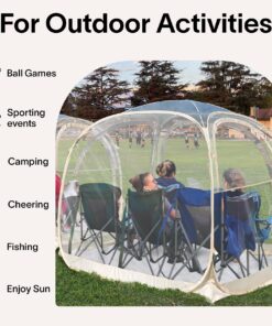 EighteenTek Holiday Decoration Sports Tent with Sealed Floor - Instant Tent Shelter - Outdoor Bubble Tent 1-6 Person - Rain Tent Camping Sun Shelter Pop Up - Clear, Patent Pending Protected Design 72"x72"x65"h 40 81MwggGAYqL 2