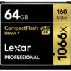 Lexar Professional 1066x 64GB CompactFlash Card, Up to 160MB/s Read, for Professional Photographer, Videographer, Enthusiast (LCF64GCRBNA1066) Single 42 81MwygTddVL