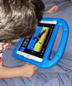 SUPLIK iPad Mini 5/4/3/2/1 Case for Kids, Durable Shockproof Protective Handle Bumper Stand Cover with 2*Screen Protectors for 7.9 inch Apple iPad Mini 5th/4th/3rd/2nd/1st Generation, Blue 32 81MxAC1Kn0L