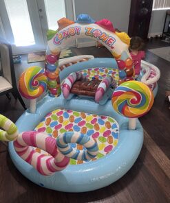 INTEX 57149EP Candy Zone Inflatable Swim Play Center: with Splash Pool and Waterslide – 116" x 75" x 51" 27 81Mzyi2oeSL