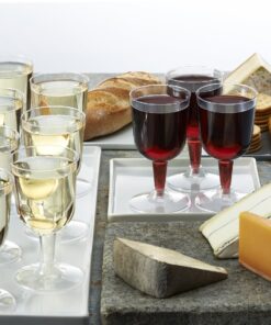 Party Essentials Disposable Hard Plastic Two Pieces Wine Glasses, 40-Count, 5.5-Ounce, Clear 40 Count (Pack of 1) 5.5 oz glass 17 81N LZH8WmL