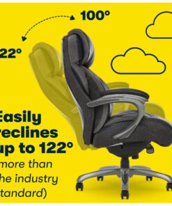 Serta Big and Tall Executive Office Chair with AIR Technology and Smart Layers Premium Elite Foam, Supports up to 350 Pounds, Bonded Leather, Black 30 81N MjVrjtL
