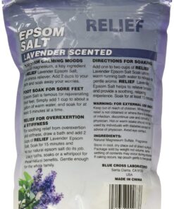 Relief Epsom Salt Lavender - Calming & Relaxing Soak, 16 oz,(Blue Cross Laboratories) 4 81N P4o14WL