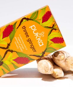 Pukka Three Ginger, Organic Herbal Tea With Turmeric & Galangal, Perfect for After Meals, 60 Tea Bags (3 Pack) Ginger,turmeric,galangal 3 Pack 16 81N TsR3N1L