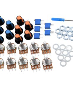 Alternative view of Potentiometer Kit 46 pcs B1K–B1M Ohm Linear Rotary Taper Potentiometer with WH148 Knobs, Multi-Turn Trimmer 3296 (1K-100K), Mini Screwdriver, Washers and Nuts, Potentiometer Kit from Plusivo