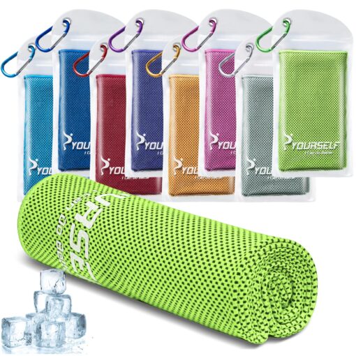 SYOURSELF Cooling Towel, Cooling Towels for Neck,40" x 12"Ice Towel for Instant Cooling Relief, Soft Breathable Chilly Towel, Perfect Yoga, Golf, Sports, Gym, Workout, Athletes Towel (1PC-Green) Green