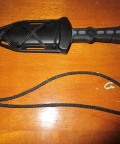 MTech USA – Fixed Blade Knife – Neck Knife - Black Blade, Black and Grey Nylon Fiber Handle, Includes Nylon Fiber Sheath w/ Ball Chain - Hunting, Camping, Survival, Tactical – MT-20-14GY,Black/Grey Black/Grey 34 81N18F7zRkL