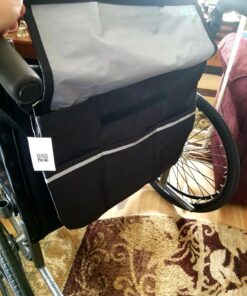 Vive XL Wheelchair Bag - Waterproof, Scratch-Resistant, Double-Stitched, Machine Washable Accessory for Adults, Seniors, 15 Colors - Storage Walker Backpack to Hang on Back of Wheel Chair Black 26 81N1Ym63FL