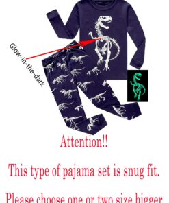 Family Feeling Little Big Boy Pajamas Sets 100% Cotton Pjs Kids Jammies 7 Glow-in-the-dark/Dinosaur 6 81N1vI72EaL