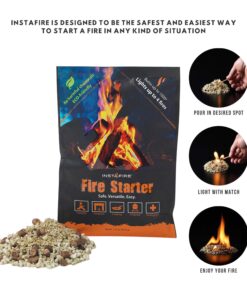 Instafire Granulated Fire Starter, All Natural, Eco-Friendly, Lights up to 48 Total Fires in Any Weather, Awarded 2017 Fire Starter of The Year 18 Pk 8 81N2rn8dVJL