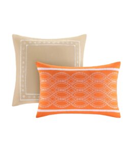 Intelligent Design Senna Comforter Set Full/Queen Size - Orange/Taupe, Damask – 5 Piece Bed Sets – All Season Ultra Soft Microfiber Teen Bedding - Great For Guest Room and Girls Bedroom 34 81N2uStq yL