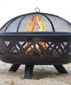 Alternative view of Uniflame WAD1009SP Oil Rubbed Outdoor Firebowl with Geometric Design