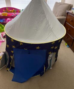 USA Toyz Rocket Ship Pop Up Kids Tent - Spaceship Rocket Indoor Playhouse Tent for Boys and Girls with Included Space Projector Toy and Kids Tent Storage Carry Bag Rocketship Tent 46 81N4vyaxDL