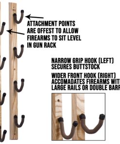 Hold Up Displays - Horizontal Hardwood Gun Rack Firearm Wall Storage for Shotgun and Rifle - USA Made 7 81N4ygPZZfL