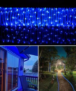 RUICHEN Solar Rope Lights Outdoor String Lights, 16.5 Ft 50 LED Tube Light Waterproof Copper Wire Fairy Lights for Garden Fence Yard Christmas Wedding Party (Blue) Blue 14 81N5FhgQ1RL