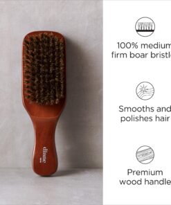 Alternative view of Diane Premium 100% Boar Bristle Club Wave Brush for Men and Barbers – Medium Bristles for Thick Coarse Hair – Use for Detangling, Smoothing, Wave Styles, Soft on Scalp, Restore Shine and Texture