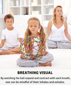 4E's Novelty Expandable Breathing Ball Sphere (4 Pack) Toy for Kids Stress Reliever Fidget Toys Colors May Vary for Yoga Anxiety Relaxation Expands from 5.6" to 12" 9 81N6siIeucL