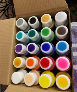 ARTEZA Outdoor Acrylic Paint Set, 20 Colours, 59 ml Bottles, with Storage Box, Rich Pigments, Multi-Surface Paints for Rock, Wood, Fabric, Leather, Paper, Crafts, Canvas and Wall Painting 20 x 59ml (2 fl oz) Outdoor 34 81N9IScZGQL