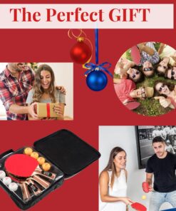 Ping Pong Paddle Set - 4 Wood Ping Pong Paddles - Ergonomic Grip - 8 Tournament Table Tennis Balls - Paddle Case - Professional/Casual Play - Portable Table Tennis Set .- Family Table Games 16 81NALJQINIL