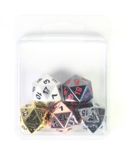 Ultimate! Solid Metal D20 Variety 5 Pack - Gold, Silver, Copper, Obsidian, Pearl - Polyhedral Twenty-Sided Dice Set 6 81NAaa6zuYL