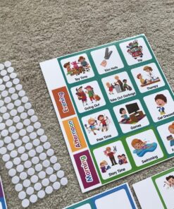 Godery Large Visual Schedule for Kids Chore Reward Chart,Bedtime Routine Chart for Toddlers,Double Side Schedule Board With 109 Cards for Home School Planner,Autism Learning Materials. 59 81NBObYcpwL