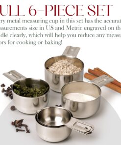 Bellemain One Piece Stainless Steel - Nesting measuring cups for Kitchen for Bakers , Dry - Ml & Oz measuring cup for Liquid, Metal, Set of 6 29 81NCLk5UIZL