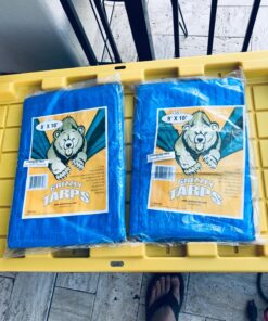 Grizzly Tarps by B-Air 8' x 10' Large Multi-Purpose Waterproof Heavy Duty Poly Tarp with Grommets Every 36", 8x8 Weave, 5 Mil Thick, for Home, Boats, Cars, Camping, Protective Cover, Blue 8' x 10' 58 81NDdUXlU4L
