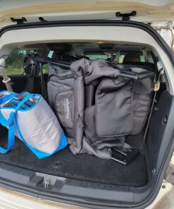 WONDERFOLD W4 Original Quad Stroller Wagon Featuring 4 High Face-to-Face Seats with 5-Point Harnesses, Easy Access Front Zipper Door, and Removable UV-Protection Canopy, Black W4_Original 44 81NDgCUalpL