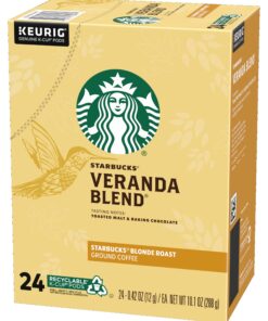 Starbucks Veranda Blend Coffee K-Cup Pods, Blonde Roast Ground Arabica Coffee K-Cups for Keurig Brewing System, 24 CT K-Cup Pods Per Box (Pack of 2 Boxes) 11 81NDintMZ L