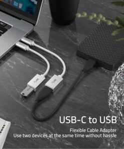 Syntech USB C to USB Adapter, 2 Pack USB C to USB3 Adapter,USB Type C to USB,Thunderbolt 3 to USB Female Adapter OTG Cable Compatible with iPhone 15 Pro Max, iPad Air 2020, MacBook Pro, Air and More White 16 81NF2V cUHL