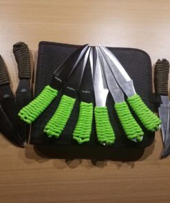 Perfect Point Throwing Knives – Set of 12 – 6 Satin Finish and 6 Black Stainless Steel Throwing Knives, Includes Nylon Sheath, Full Tang Construction, Well Balanced, – PAK-712-12 43 81NFnr2aZgL