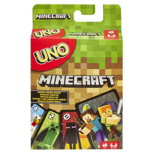 UNO Minecraft Card Game Videogame-Themed Collectors Deck 112 Cards With Character Images, Gift For Fans Ages 7 Years Old & Up Basic pack