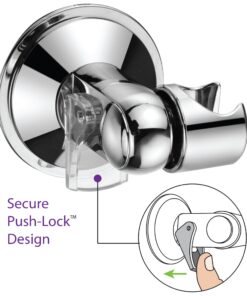 HotelSpa Universal Angle-Adjustable Hand Shower Wall Bracket for Easy Reach/Perfect Angle Fits ANY SHOWER! Patented Push-Lock provides Superior Suction Power. Self-Adhesive Slide-in Holder included 12 81NGxma 8eL