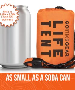 Go Time Gear Life Tent Emergency Survival Shelter – 2 Person Emergency Tent – Use As Survival Tent, Emergency Shelter, Tube Tent, Survival Tarp - Includes Survival Whistle & Paracord Green 2 Pack 13 81NH3tBUF7L