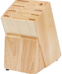 Amazon Basics 9-Piece Premium Kitchen High-Carbon Stainless-Steel Blades with Pine Wood Knife Block Set, Black Traditional Handle Design 19 81NHDKuLNhL