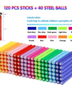 MONILON 160 Pcs Magnet Building Sticks Kids Toys, Lengthen Magnetic Construction Building Blocks Set 3D Brain Training Learning Educational DIY STEM Toys 21 81NHhIyALEL