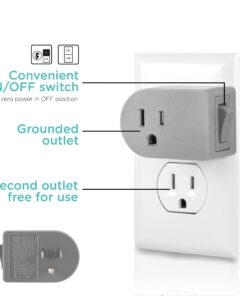 UltraPro Grounded Power Switch Outlet Extender Easy To Install For Indoor Lights and Small Appliances Energy Efficient Adapter Space Saving Design UL Listed 4 Pack Gray 47944 9 81NIx3d4jPL