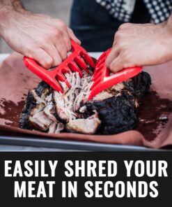 Grillaholics BBQ Meat Shredder Claws - Wolverine Style Ultra-Sharp Blades Quickly Lift Handle & Shred Meats - Best Dishwasher Safe Bear Claw Pulled Pork Meat Shredders in BBQ Grill Accessories (Black) Black 12 81NKEKRROSL